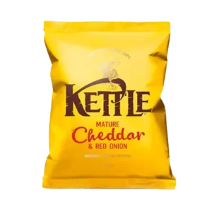 Kettle Mature Cheddar & Red Onion Crisps 18 x 40g